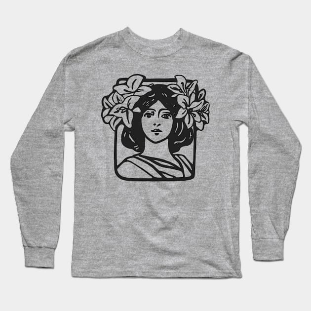Flora - Goddess of Flowers Long Sleeve T-Shirt by Slightly Unhinged